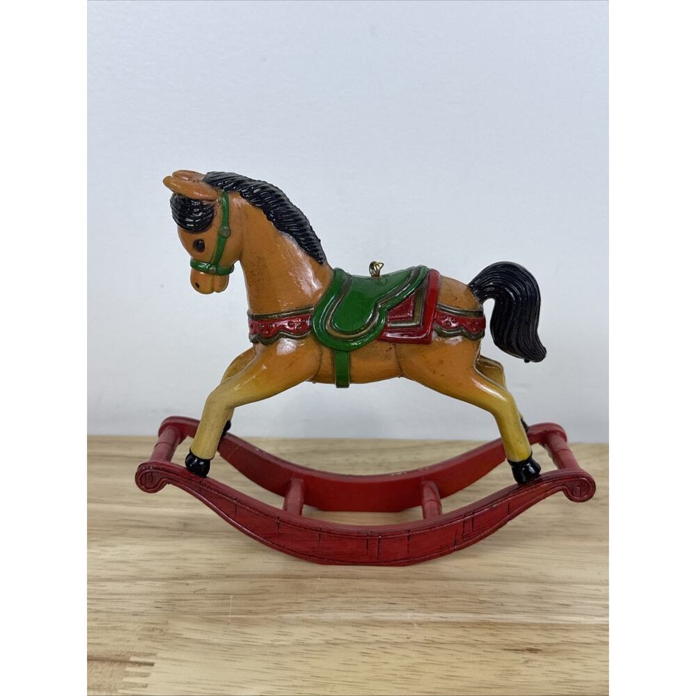 Vintage Rocking Horse Christmas Ornament Pony Plastic